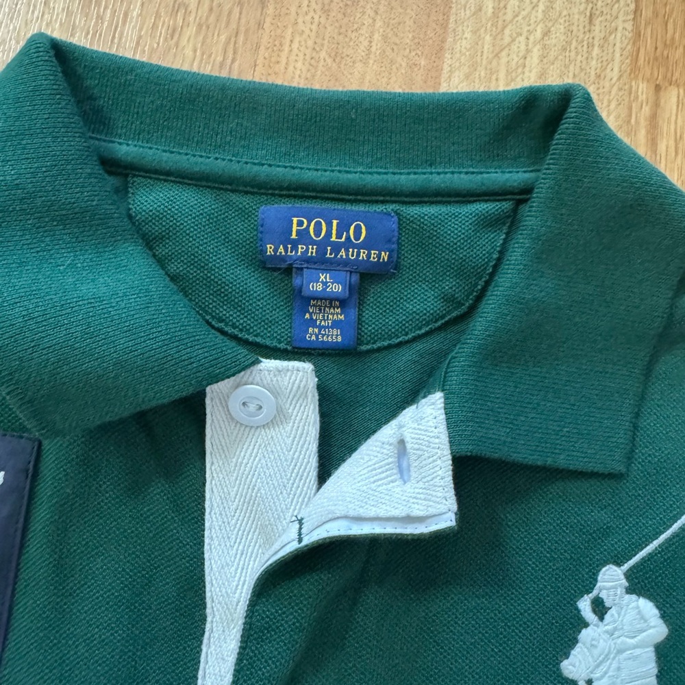 Vintage Ralph Lauren Banner Stripe Big Pony Polo Shirt Size XL - Picture 5 of 10